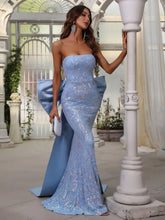 Elegant Maxi Mermaid Hem Tube Dress With Bow - Elonnashop